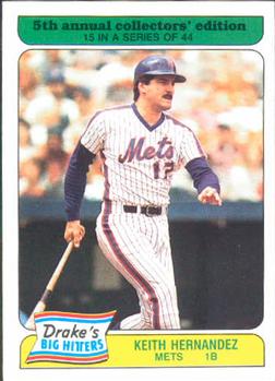 1985 Topps Drake's Big Hitters #15 Keith Hernandez Front