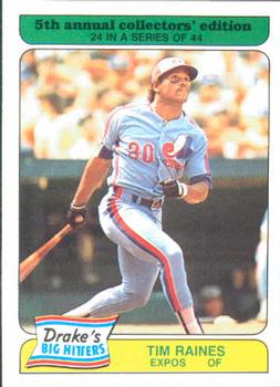 1985 Topps Drake's Big Hitters #24 Tim Raines Front