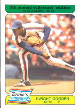 1985 Topps Drake's Big Hitters #36 Dwight Gooden Front