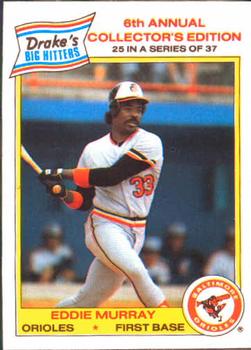 1986 Drake's Big Hitters #25 Eddie Murray Front