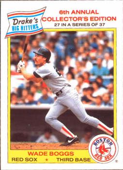 1986 Drake's Big Hitters #27 Wade Boggs Front