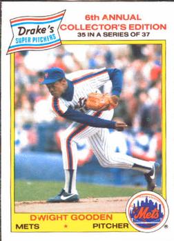 1986 Drake's Big Hitters #35 Dwight Gooden Front