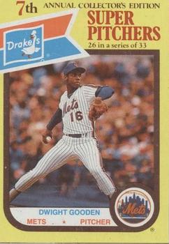 1987 Drake's Big Hitters Super Pitchers #26 Dwight Gooden Front