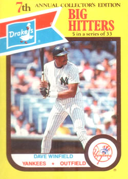 1987 Drake's Big Hitters Super Pitchers #5 Dave Winfield Front