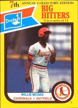 1987 Drake's Big Hitters Super Pitchers #9 Willie McGee Front