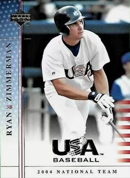 2005 Upper Deck USA Baseball 2004 National Team #USA 44 Ryan Zimmerman Front