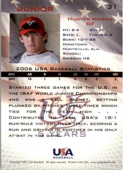 2006-07 USA Baseball Box Set  #31 Hunter Morris Back