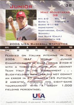 2006-07 USA Baseball Box Set  #38 Mike Moustakas Back