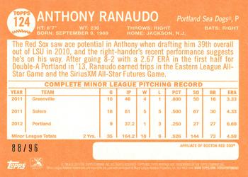 2013 Topps Heritage Minor League - Black #124 Anthony Ranaudo Back