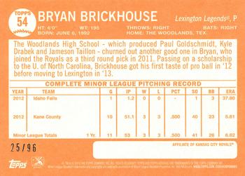 2013 Topps Heritage Minor League - Black #54 Bryan Brickhouse Back