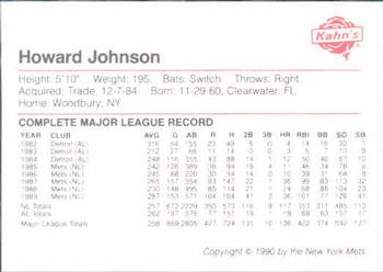 1990 Kahn's New York Mets #NNO Howard Johnson Back