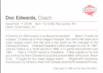 1990 Kahn's New York Mets #NNO Doc Edwards Back