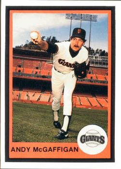1983 Mother's Cookies San Francisco Giants #20 Andy McGaffigan Front