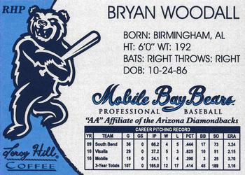 2011 Mobile BayBears #NNO Bryan Woodall Back