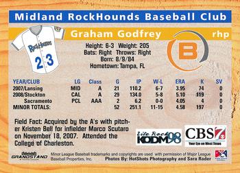 2009 Grandstand Midland RockHounds #NNO Graham Godfrey Back