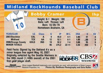 2009 Grandstand Midland RockHounds #NNO Bobby Cramer Back