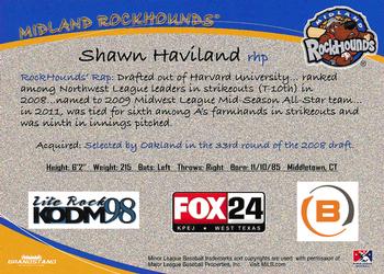 2012 Grandstand Midland RockHounds #NNO Shawn Haviland Back