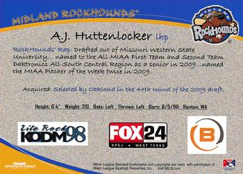 2012 Grandstand Midland RockHounds #NNO A.J. Huttenlocker Back