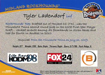 2012 Grandstand Midland RockHounds #NNO Tyler Ladendorf Back