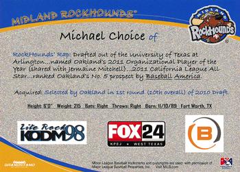2012 Grandstand Midland RockHounds #NNO Michael Choice Back