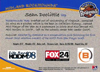2012 Grandstand Midland RockHounds #NNO Sean Doolittle Back