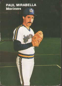 1984 Mother's Cookies Seattle Mariners #17 Paul Mirabella Front