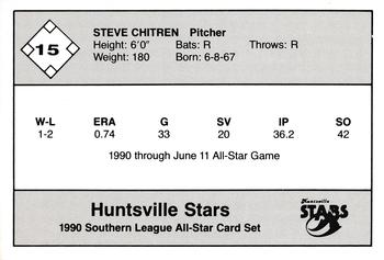 1990 Jennings Southern League All-Stars #15 Steve Chitren Back