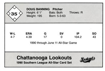 1990 Jennings Southern League All-Stars #35 Doug Banning Back
