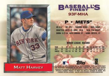 2013 Finest - 1993 Finest #93F-MHA Matt Harvey Back
