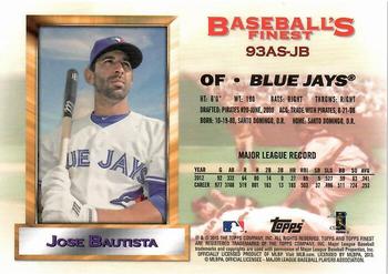 2013 Finest - 1993 Finest All-Stars #93AS-JB Jose Bautista Back