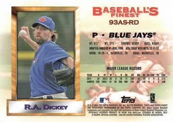 2013 Finest - 1993 Finest All-Stars #93AS-RD R.A. Dickey Back