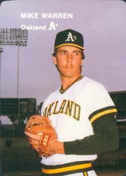 1985 Mother's Cookies Oakland Athletics #19 Mike Warren Front