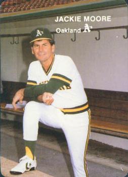 1985 Mother's Cookies Oakland Athletics #1 Jackie Moore Front
