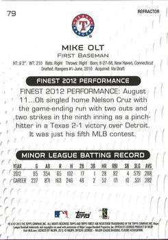 2013 Finest - Green Refractors #79 Mike Olt Back