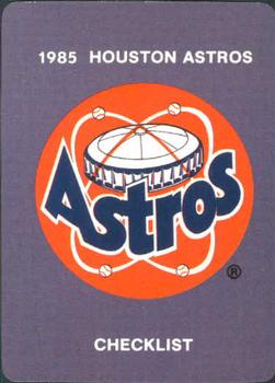 1985 Mother's Cookies Houston Astros #28 Checklist Front