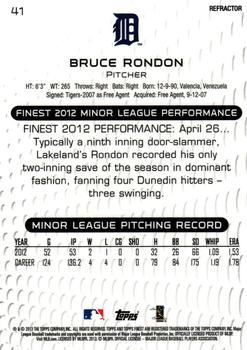 2013 Finest - Refractors #41 Bruce Rondon Back