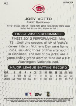 2013 Finest - Refractors #43 Joey Votto Back