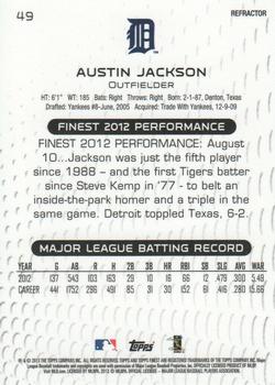 2013 Finest - Refractors #49 Austin Jackson Back
