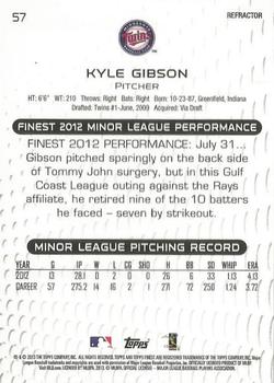 2013 Finest - Refractors #57 Kyle Gibson Back