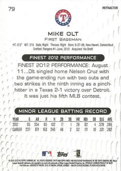 2013 Finest - Refractors #79 Mike Olt Back