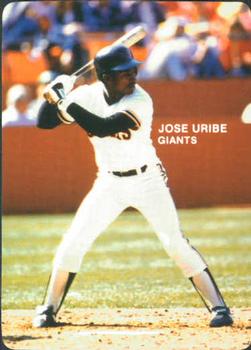 1985 Mother's Cookies San Francisco Giants #13 Jose Uribe Front