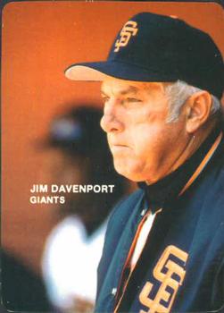 1985 Mother's Cookies San Francisco Giants #1 Jim Davenport Front