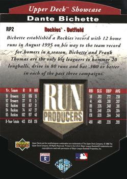 1996 Upper Deck - Run Producers #RP2 Dante Bichette Back