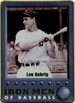 1996 Metallic Impressions Iron Men of Baseball #1 Lou Gehrig Front