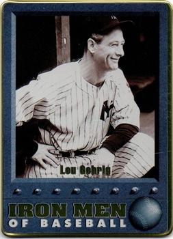 1996 Metallic Impressions Iron Men of Baseball #2 Lou Gehrig Front