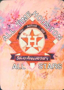 1986 Mother's Cookies Houston Astros #28 Checklist Card / Astros' A-S Logo Front