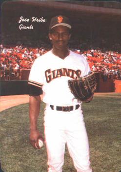 1986 Mother's Cookies San Francisco Giants #13 Jose Uribe Front