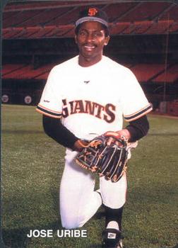 1987 Mother's Cookies San Francisco Giants #13 Jose Uribe Front