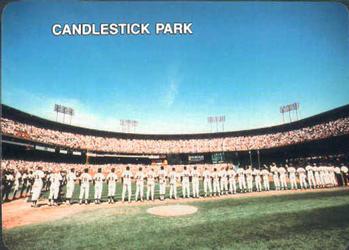 1987 Mother's Cookies San Francisco Giants #28 Checklist Card / Candlestick Park Front