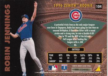 1996 Zenith #104 Robin Jennings Back